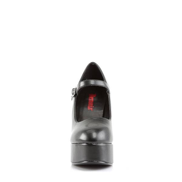 Demonia Dolly-50 Black Vegan Leather Schuhe Herren D925-618 Gothic Pumps Schwarz Deutschland SALE
